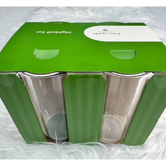 Kate Spade x Target New York Highball Glass Set - 4 Count BPA-Free Multicolor Bo - Picture 3 of 7